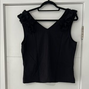 Elegant Stretchy Black Sleeveless Top